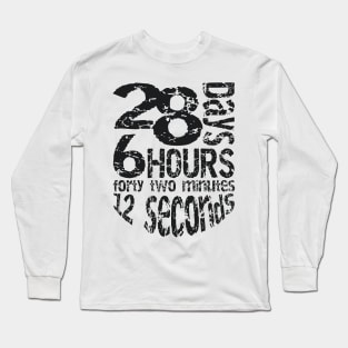 28 days 6 hours 42 minutes 12 seconds Long Sleeve T-Shirt